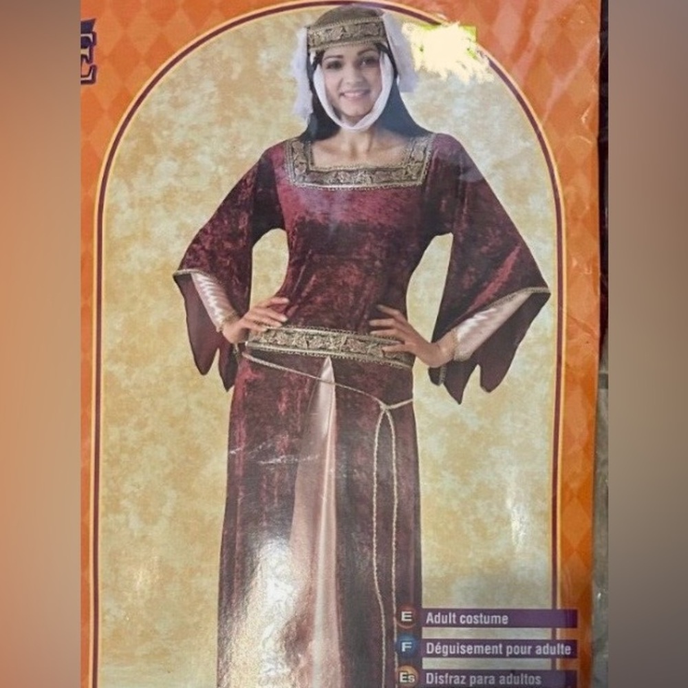 Rubie's Burgundy and Gold Medieval Costume